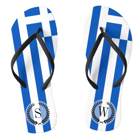 Vlag van Griekenland Teenslippers (Voetbed)