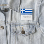 Vlag van Griekenland Vierkante Button 5,1 Cm (In situ)