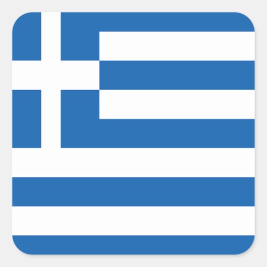 Vlag van Griekenland Vierkante Sticker (Voorkant)