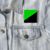 Vlag van groen anarchisme vierkante button 5,1 cm (In situ)
