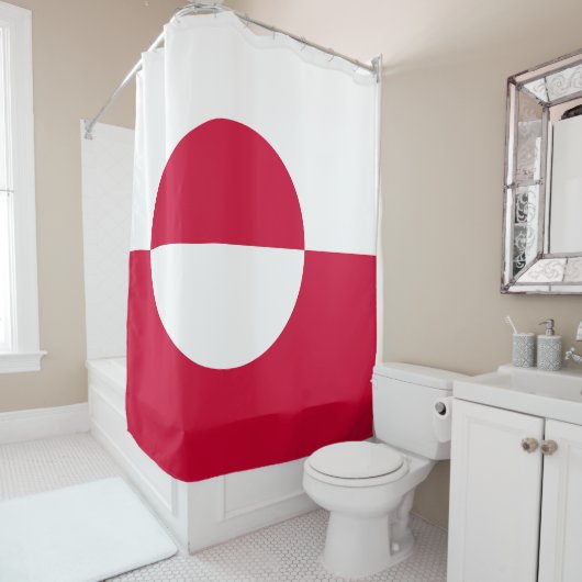 Vlag van Groenland Douchegordijn (In situ)