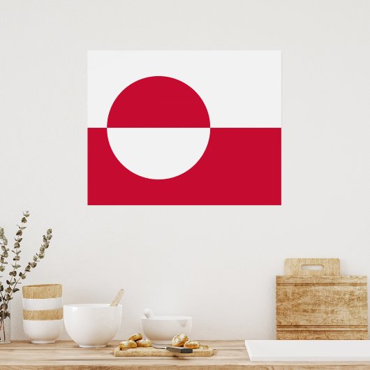 Vlag van Groenland Poster (Keuken)