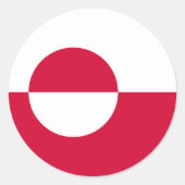 Vlag van Groenland Ronde Sticker (Voorkant)
