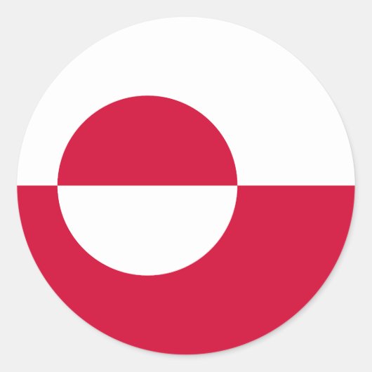 Vlag van Groenland Ronde Sticker (Voorkant)