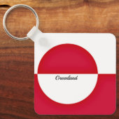 Vlag van Groenland Sleutelhanger (Voorkant)