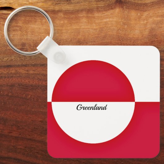 Vlag van Groenland Sleutelhanger (Voorkant)
