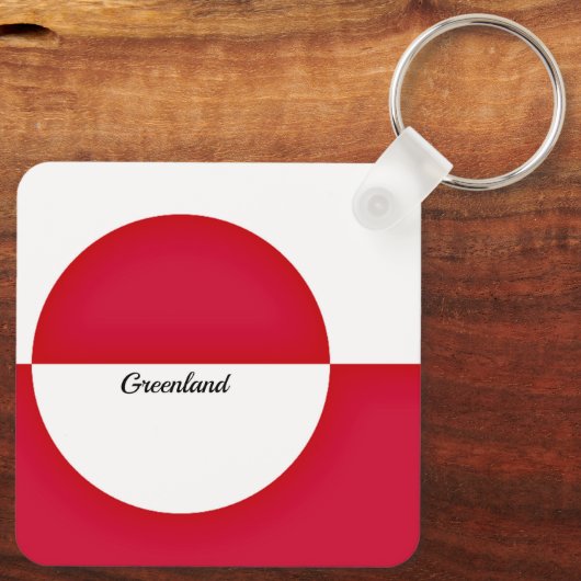 Vlag van Groenland Sleutelhanger (Achterkant)