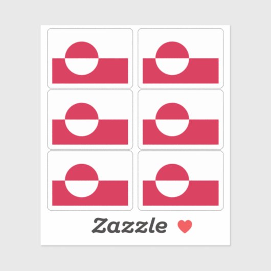 Vlag van Groenland Sticker (Vel)