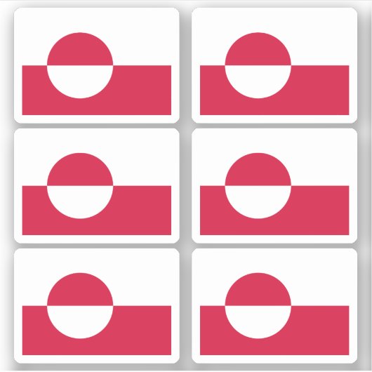 Vlag van Groenland Sticker (Voorkant)