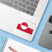 Vlag van Groenland Sticker (Laptop met iPhone)