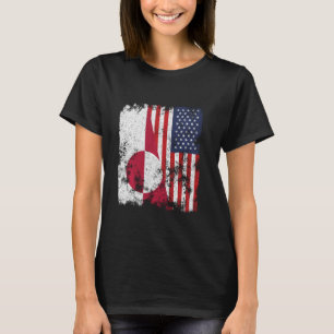 Vlag van Groenland Verenigde Staten - Half Amerika T-shirt