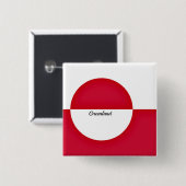 Vlag van Groenland Vierkante Button 5,1 Cm (Voorkant /achterkant)