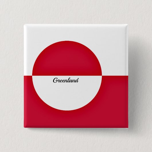 Vlag van Groenland Vierkante Button 5,1 Cm (Voorkant)