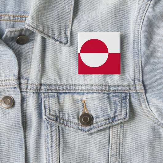 Vlag van Groenland Vierkante Button 5,1 Cm (In situ)