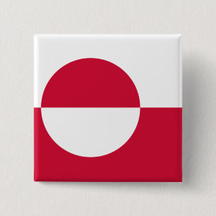 Vlag van Groenland Vierkante Button 5,1 Cm