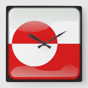 Vlag van Groenland Vierkante Klok