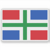 Vlag van Groningen, Nederland Sticker (Voorkant)