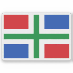 Vlag van Groningen, Nederland Sticker
