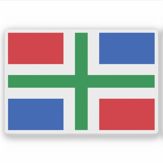 Vlag van Groningen, Nederland Sticker (Voorkant)