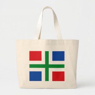 Vlag van Groningen (provincie) Grote Tote Bag