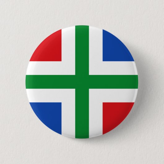 Vlag van Groningen (provincie) Ronde Button 5,7 Cm (Voorkant)