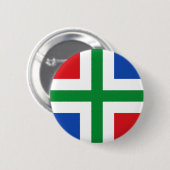 Vlag van Groningen (provincie) Ronde Button 5,7 Cm (Voorkant /achterkant)
