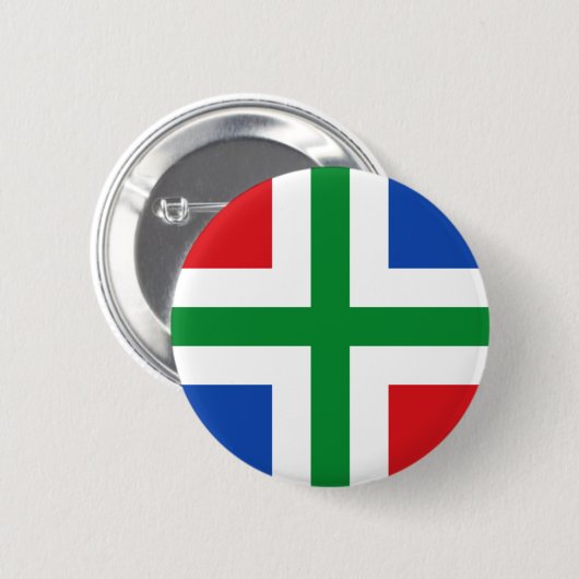 Vlag van Groningen (provincie) Ronde Button 5,7 Cm (Voorkant /achterkant)