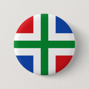 Vlag van Groningen (provincie) Ronde Button 5,7 Cm