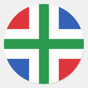 Vlag van Groningen (provincie) Ronde Sticker