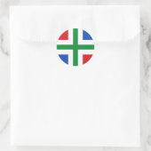 Vlag van Groningen (provincie) Ronde Sticker (Tas)