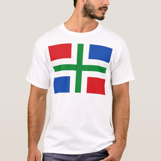 Vlag van Groningen (provincie) T-shirt (Voorkant)