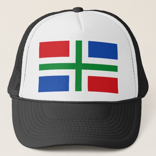 Vlag van Groningen (provincie) Trucker Pet (Voorkant)