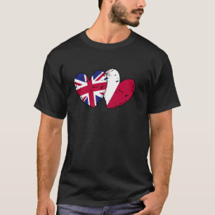 Vlag van Groot-Brittannië op Malta Harten Britse M T-shirt