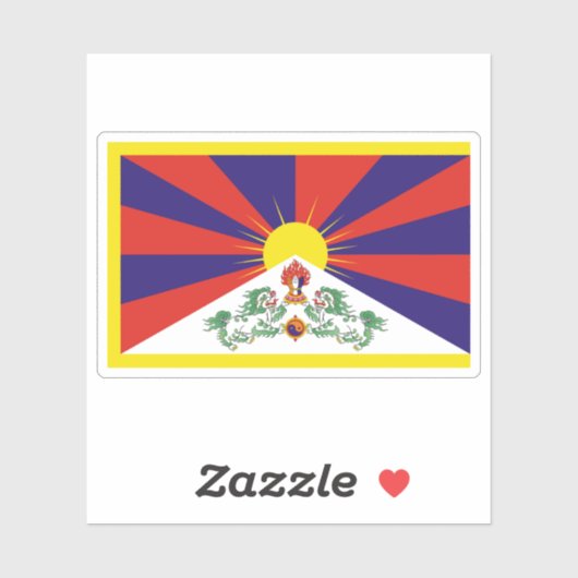Vlag van Groot-Tibet Sticker (Vel)
