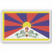 Vlag van Groot-Tibet Sticker (Voorkant)