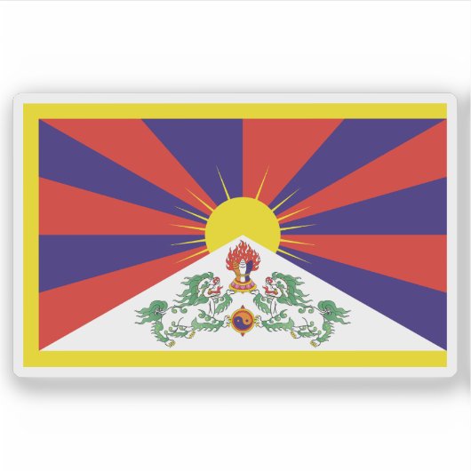Vlag van Groot-Tibet Sticker (Voorkant)