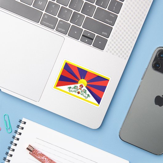 Vlag van Groot-Tibet Sticker (Laptop met iPhone)