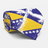 Vlag van Grunge Bosnië en Herzegovina Stropdas (Opgerold)