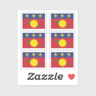 Vlag van Guadeloupe Collectie pack van 6 Sticker