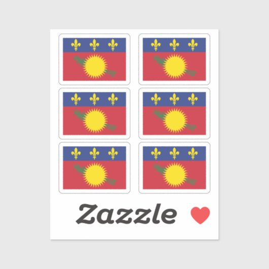 Vlag van Guadeloupe Collectie pack van 6 Sticker (Vel)
