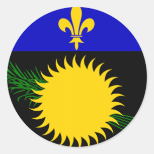 Vlag van Guadeloupe (Frankrijk) Ronde Sticker