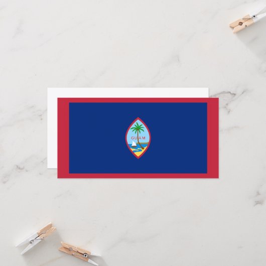 Vlag van Guam Kaart (Voorkant / Achterkant in situ)