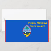 Vlag van Guam, Prettige Feestdagen vanuit de Veren Feestdagenkaart (Voorkant / Achterkant)