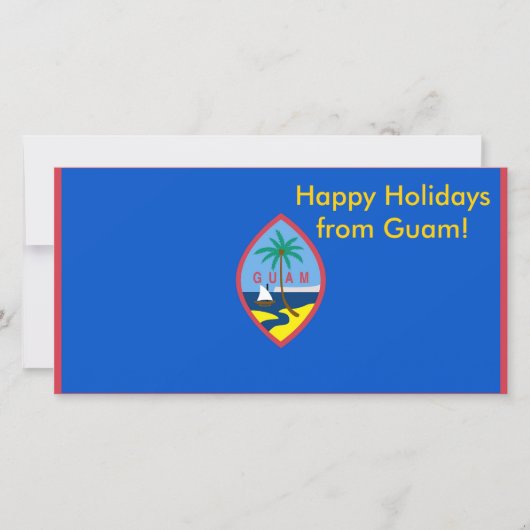 Vlag van Guam, Prettige Feestdagen vanuit de Veren Feestdagenkaart (Voorkant)