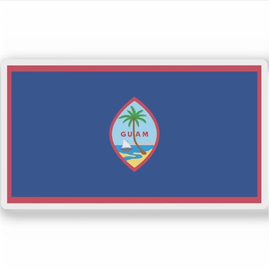 Vlag van Guam, Verenigde Staten Sticker (Voorkant)