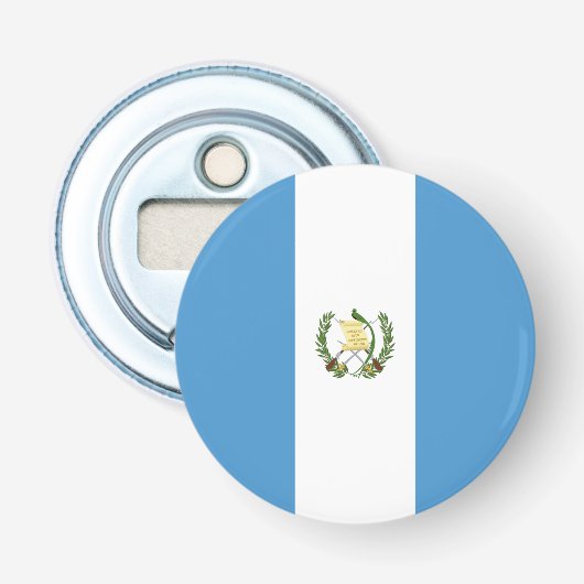 Vlag van Guatemala Button Flesopener (Voorkant)