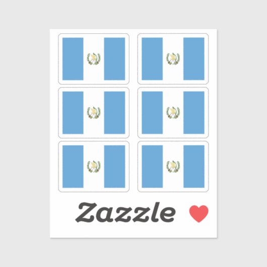Vlag van Guatemala Collectie pack van 6 Sticker (Vel)