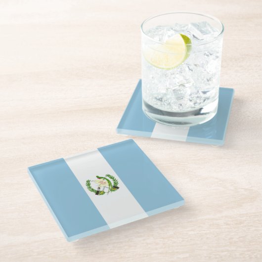 Vlag van Guatemala Glazen Onderzetter (Schuin)