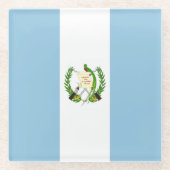 Vlag van Guatemala Glazen Onderzetter (Voorkant)