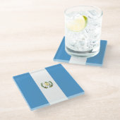 Vlag van Guatemala Glazen Onderzetter (Schuin)